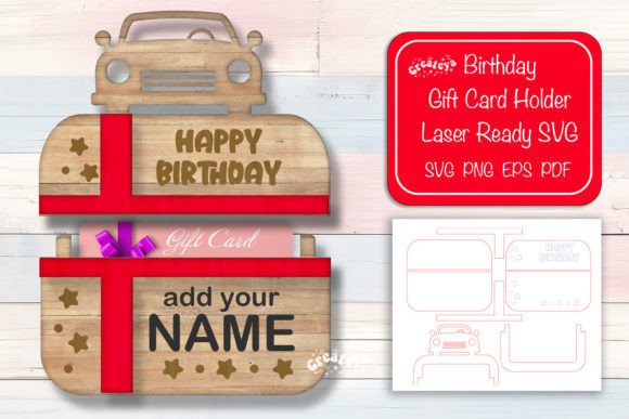 Download Birthday Gift Card Holder Laser Cut Car - Premium Resources